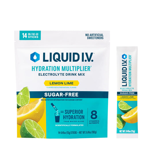 Liquid I.V.® Hydration Multiplier Sugar-Free - Lemon Lime | Electrolyte Powder Drink Mix | 1 Pack(14 Servings) - NutriGlobal