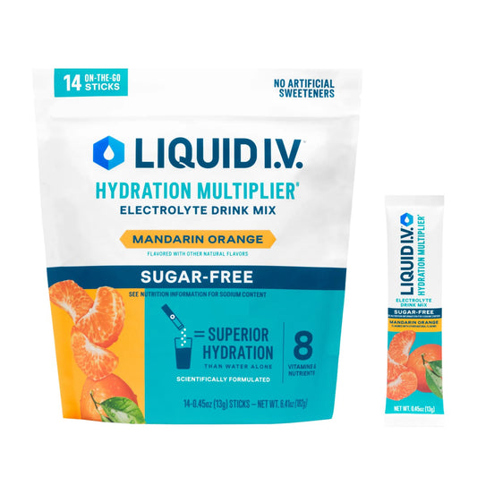 Liquid I.V.® Hydration Multiplier Sugar Free - Mandarin Orange | Electrolyte Powder Drink Mix | 1 Pack (14 Servings) - NutriGlobal
