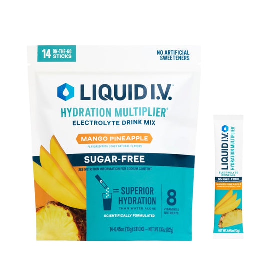 Liquid I.V.® Hydration Multiplier Sugar-Free - Mango Pineapple | Electrolyte Powder Drink Mix | 1 Pack (14 Servings) - NutriGlobal