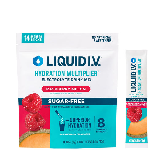 Liquid I.V.® Hydration Multiplier Sugar-Free - Raspberry Melon | Electrolyte Powder Drink Mix | 1 Pack (14 Servings) - NutriGlobal