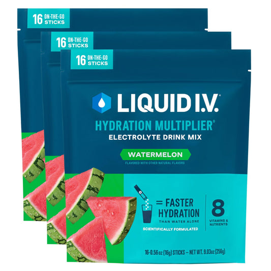 Liquid I.V.® Hydration Multiplier - Watermelon | Electrolyte Powder Drink Mix | 3 Pack (48 Servings) - NutriGlobal