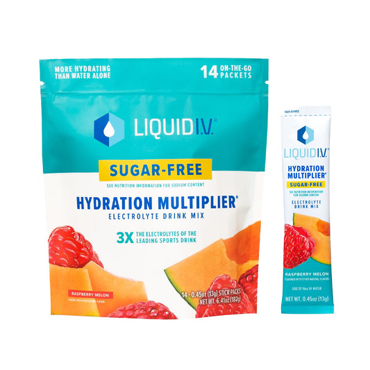 Liquid I.V. Sugar-Free Hydration Multiplier - Raspberry Melon – Hydration Powder Packets - NutriGlobal