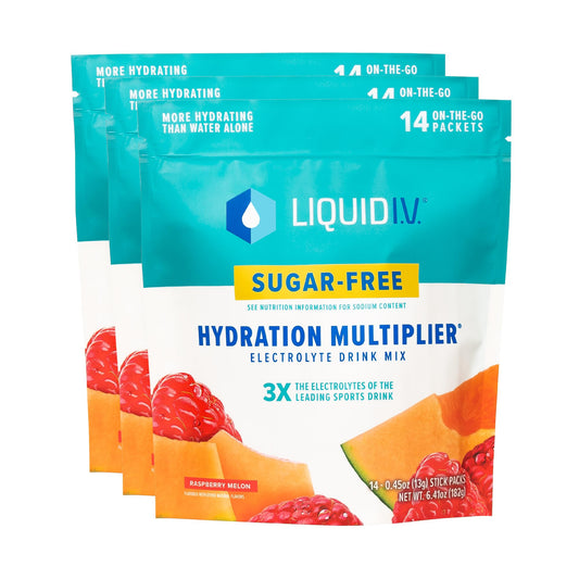 Liquid I.V. Sugar-Free Hydration Multiplier - Raspberry Melon – Hydration Powder Packets - NutriGlobal