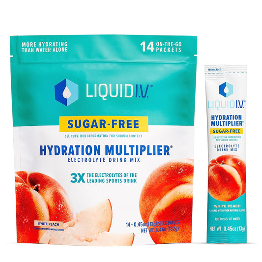 Liquid I.V. Sugar-Free Hydration Multiplier - White Peach – Hydration Powder Packets - NutriGlobal