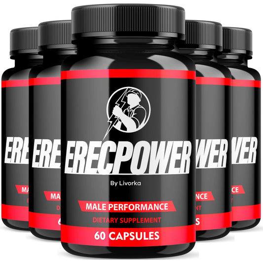LIVORKA Erecpower Multivitamin Male Performance Capsules for Mens Health, Advanced Formula - 300 Capsules (5 Month Supply) - Pack of 5 - NutriGlobal