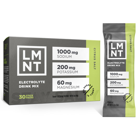 LMNT Zero Sugar Electrolytes - Citrus Salt | Drink Mix | 30-Count - NutriGlobal