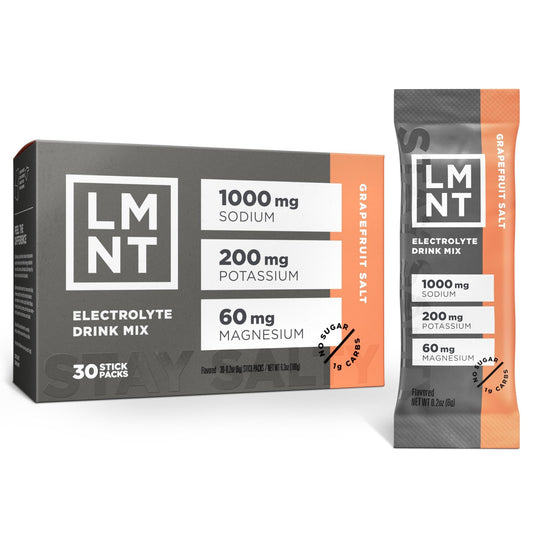 LMNT Zero Sugar Electrolytes - Grapefruit Salt | Drink Mix | 30 Count - NutriGlobal