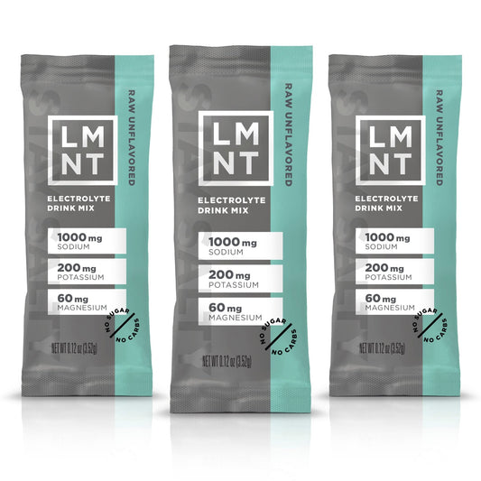 LMNT Zero-Sugar Electrolytes - Raw Unflavored Salt - Hydration Powder Packets - NutriGlobal