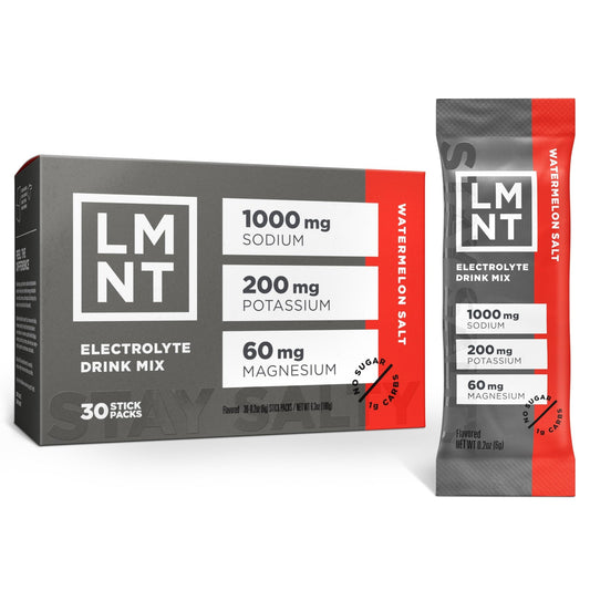 LMNT Zero Sugar Electrolytes - Watermelon Salt | Drink Mix | 30-Count - NutriGlobal