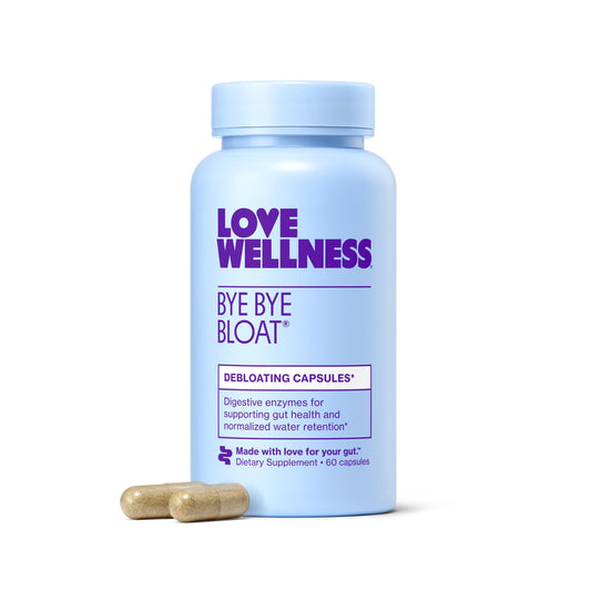 Love Wellness Bye Bye Bloat | Digestive Enzymes for Fast Acting Bloating Relief for Women | Helps Reduce Water Retention & Gas Relief | Supports Digestive Health - NutriGlobal