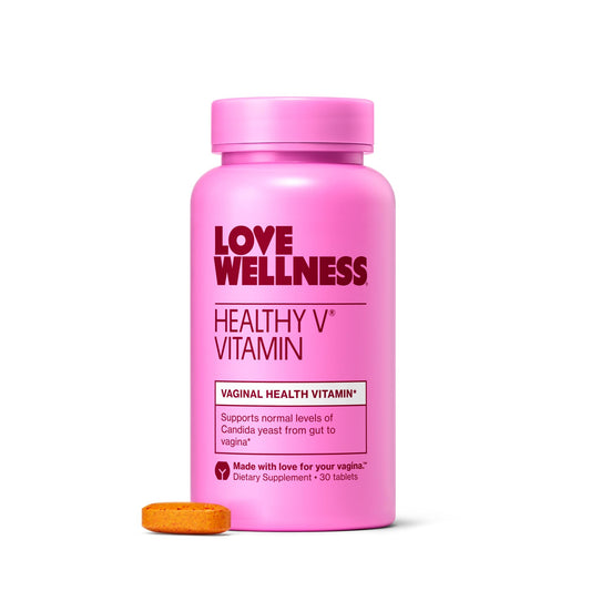 Love Wellness Healthy V Vitamin | Women's Vaginal Health Supplement | pH Balance, Gut Health & Immune Support Supplement | Balance of Candida Yeast with Turmeric, Garlic & Coconut Oil | 30 Count - NutriGlobal