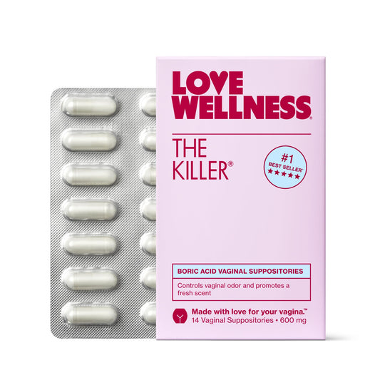 Love Wellness The Killer | Boric Acid Vaginal Suppositories | Balances pH & Supports Odor Control, a Healthy Vaginal Balance and Environment | Fast-Acting & Fragrance-Free | Gentle & Effective | 14 Ct - NutriGlobal