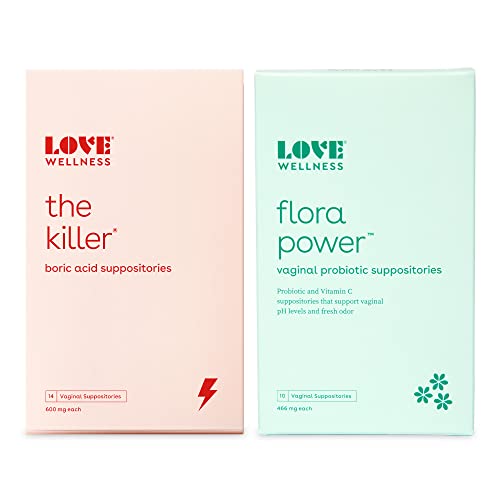 Love Wellness Womens Vaginal Suppository Duo, The Killer & Flora Power - NutriGlobal