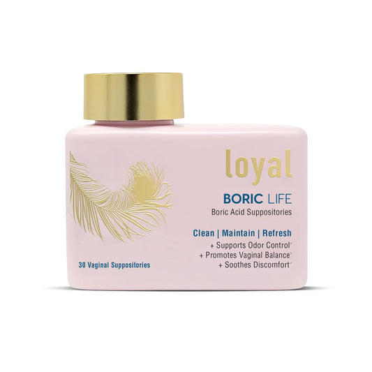 Loyal Boric Life - Boric Acid Suppositories - 600mg - Supports Odor Control - Promotes Balance - Soothes Discomfort - Made in USA - 30 Count - NutriGlobal