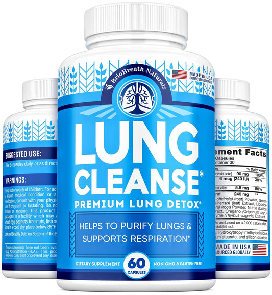 Lung Support Supplement - Natural Capsules for Lung Cleanse and Detox - NutriGlobal