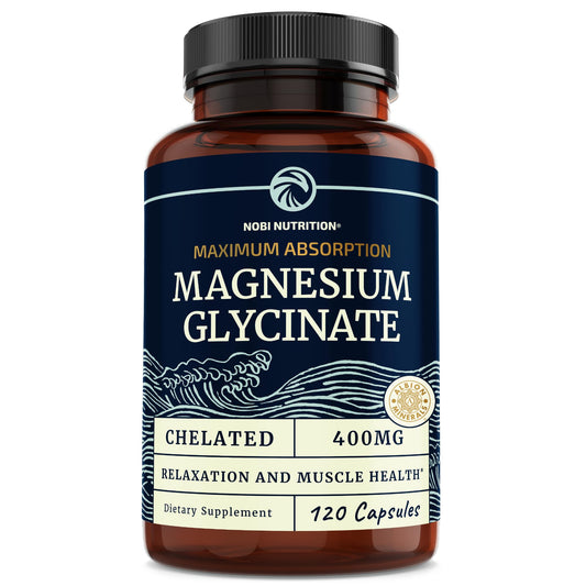 Magnesium Bisglycinate 400mg | Chelated Bisglycinate for Muscle Relaxation, Bones - NutriGlobal