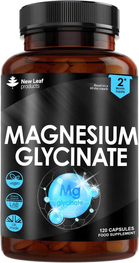 Magnesium Glycinate Supplements - 1040mg of Magnesium - 120 High Strength Capsules - NutriGlobal