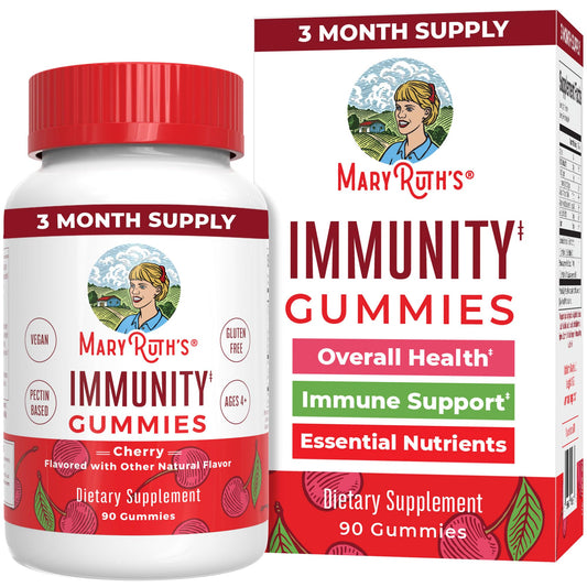 Mary Ruth's 5-1 Immunity Gummies with Elderberry for Kids & Adults | Cherry | Pectin Based | Vegan | 90 Count - NutriGlobal