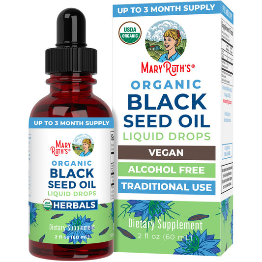 MaryRuth Organics Black Seed Oil Liquid Drops Cold Pressed | 3 Month Supply | USDA Organic Black Cumin Seed Oil | Immune Support | Respiratory Health | Sugar&Gluten Free | Vegan | Non-GMO | 2 Fl Oz - NutriGlobal