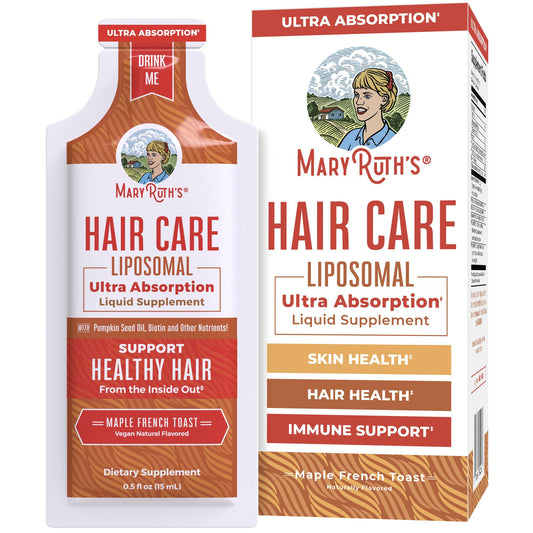MaryRuth Organics Hair Growth Vitamins, Sugar & Gluten Free, Liquid Hair Vitamins with Vitamin D3, Vitamin E Biotin Hyaluronic Acid, Selenium for Hair & Skin Care Vegan, Non-GMO, 14-0.5 Fl Oz Pouches - NutriGlobal