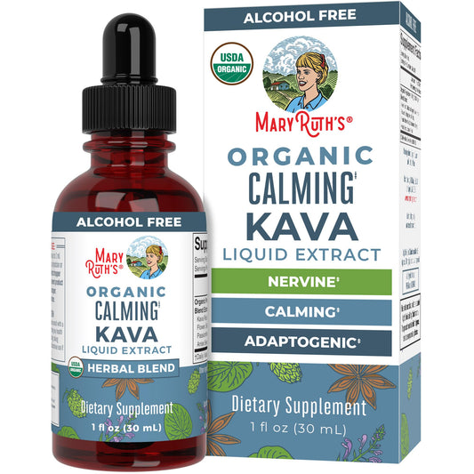 MaryRuth Organics, Herbal Supplement Drop, Calmness & Relaxation, Pack of 1, USDA Kava Root, Sugar/Gluten Free, Support Sleep, Calm & Stress Relief, Vegan, Non-GMO, 30 Servings - NutriGlobal