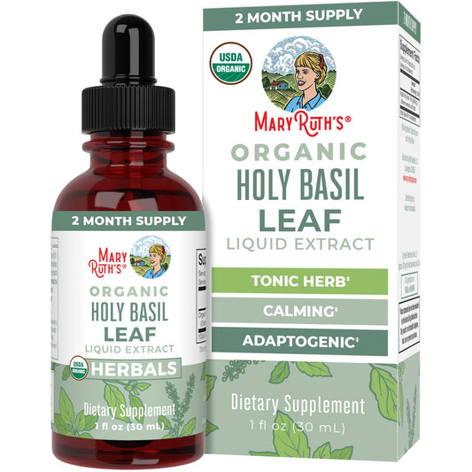 MaryRuth Organics Holy Basil Sugar Free | Tulsi Holy Basil Herbal Liquid Drops | Antioxidant | Cognitive Function | Digestive Support | Energy Levels | Vegan | Non-GMO | 1 Fl Oz - NutriGlobal