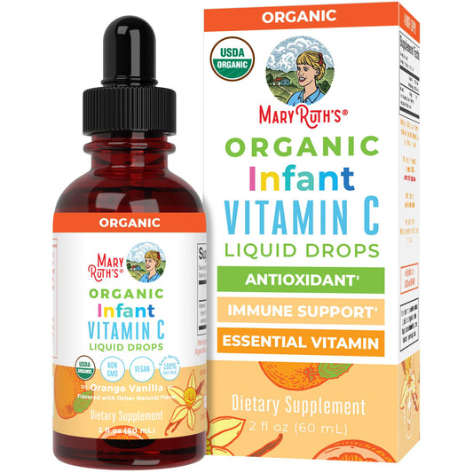 MaryRuth Organics Infant & Baby Vitamin C Supplement | USDA Organic Vitamin C Liquid Drops for Infants | Ages 6-12 Months | Immune Support | Overall Health | Vegan | Non-GMO | Gluten Free | 2 Fl Oz - NutriGlobal