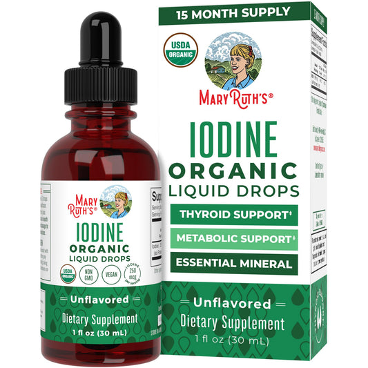 MaryRuth Organics Iodine Liquid Drops | Potassium Iodide | 1 Year Supply | 450 Servings | Thyroid Health | USDA Organic| - NutriGlobal