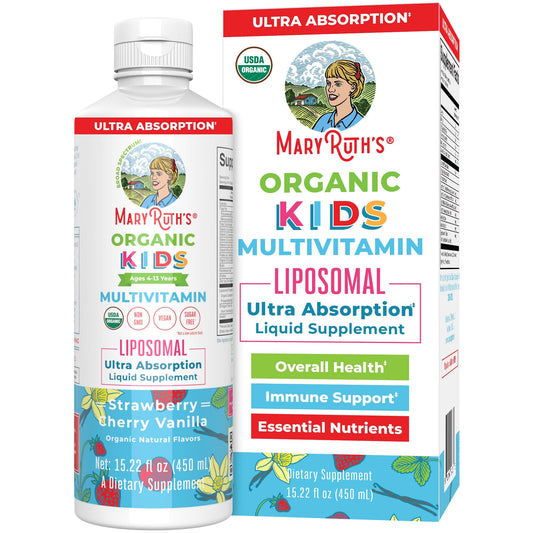 MaryRuth Organics Kids Multivitamin Liposomal | Vegan, Sugar-Free Vitamins for Kids | Ages 4+ | 2 Month Supply | 15.22 Fl Oz - NutriGlobal