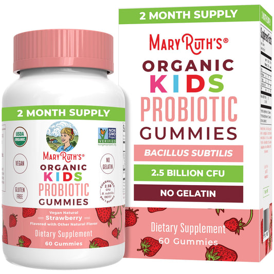 MaryRuth Organics Kids Probiotics for Digestive Health | USDA Probiotic Gummies | 2 Month Supply | Kids Probiotics | Immune Support | Gut Health Supplement | Vegan | Non-GMO | Gluten Free | 60 Count - NutriGlobal