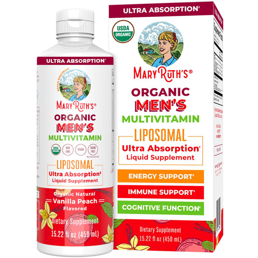 MaryRuth Organics Multivitamin for men | Sugar Free mens Multivitamin | Liquid Vitamins for men | Immune Support Supplement | Cognitive Health & Overall Wellness | Vegan | Non-GMO | 15.22 Fl Oz - NutriGlobal