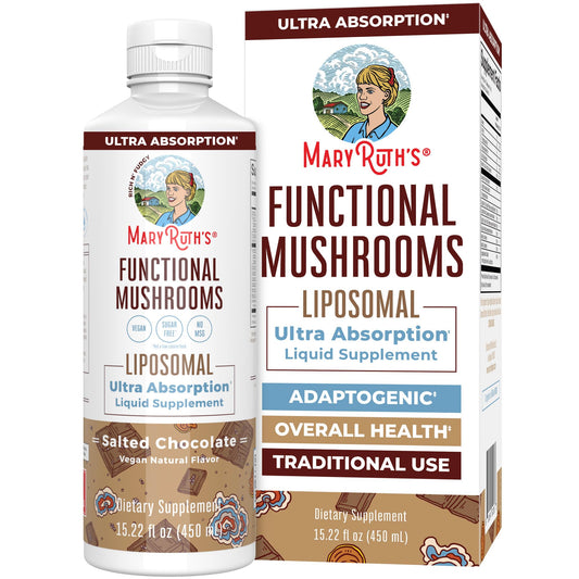 MaryRuth Organics Mushroom, Mushroom Supplement, Mushroom Liquid Vitamin, Reishi Mushroom Supplement for Immune Support, Turkey Tail Vitamin for Stress Relief, Vegan, Non-GMO, Gluten Free, 15.22 Fl Oz - NutriGlobal