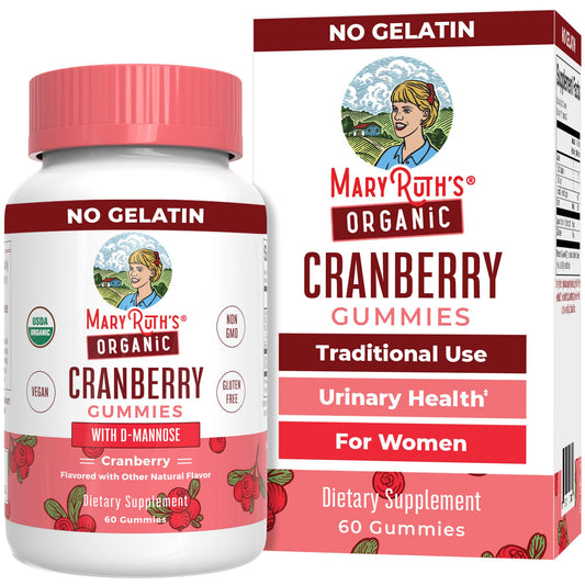 MaryRuth Organics Organic Cranberry Gummies - 500mg Supplement | Urinary Tract Health for Women | with D Mannose | Traditional Use - NutriGlobal
