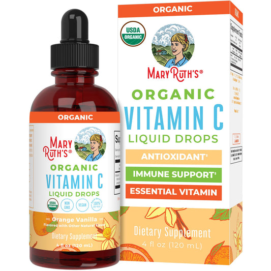 MaryRuth Organics Organic Vitamin C Supplement | Liquid Vitamin C Liquid Drops for Adults & Kids | Immune Support Supplement for Overall Health | Vegan | Non-GMO | Gluten Free | 4 Fl Oz - NutriGlobal