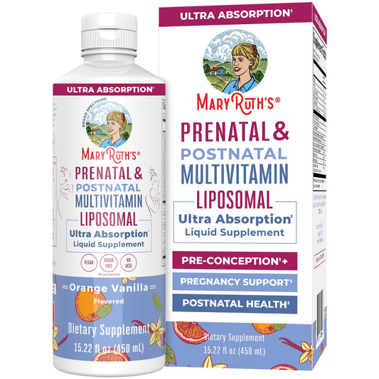 MaryRuth Organics Prenatal & Postnatal Multivitamin for Women | Sugar Free | Formulated for Pre-Conception, Pregnancy & Nursing | Prenatal Vitamins | Vegan | Non-GMO | Gluten Free | 30 Servings - NutriGlobal