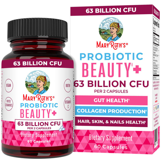 MaryRuth Organics Probiotic Beauty Capsules | Vegan Collagen Support | Anti Aging | Gut Health | Hair Skin and Nails Vitamins | Skin Care - NutriGlobal