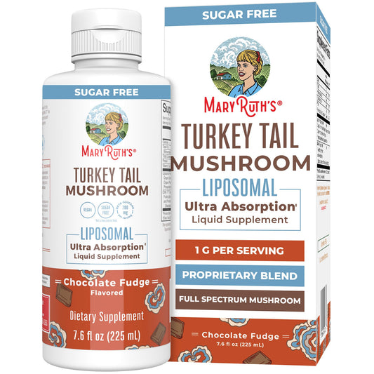 MaryRuth Organics Turkey Tail Mushroom Supplement | Ultra Absorption Liposomal | Full Spectrum | 200mg Beta-Glucans Per Serving | Vegan | 7.6 oz | 15 Servings - NutriGlobal