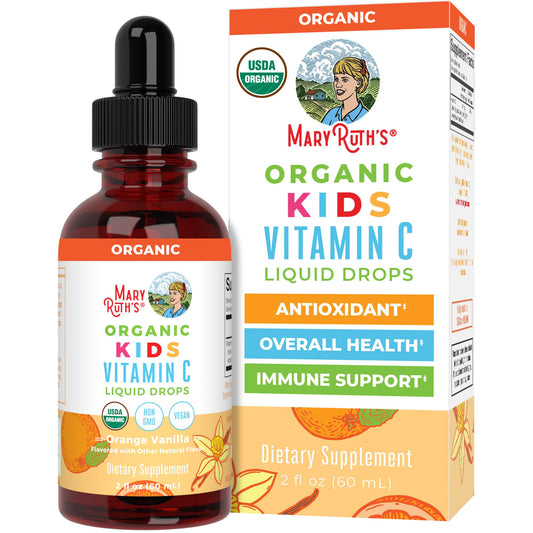 MaryRuth Organics USDA Kids Vitamin C Drops | Vegan Immune Support Supplement for Ages 4-13 | Immune Support & Overall Health | Vitamin C from Organic Acerola Fruit Extract | 2oz - NutriGlobal