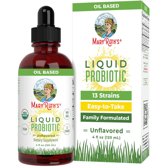 MaryRuth Organics USDA Organic Liquid Probiotic | Digestive Health | Gut Health | Probiotics for Women | Probiotics for Men | Probiotics for Kids | Acidophilus Probiotic | Non-GMO | 40 Servings - NutriGlobal