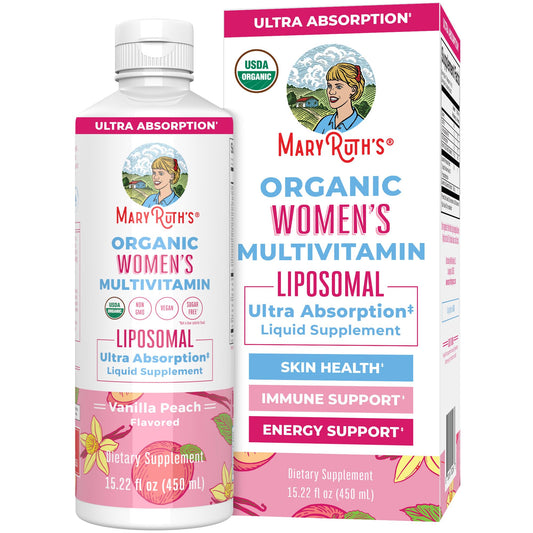 MaryRuth Organics USDA Organic Multivitamin for Women, Sugar Free Womens Multivitamin, Liquid Vitamins for Women, Immune Support Supplement, Ashwagandha, Methylfolate, Vegan, Non-GMO, 15.22 Fl Oz - NutriGlobal