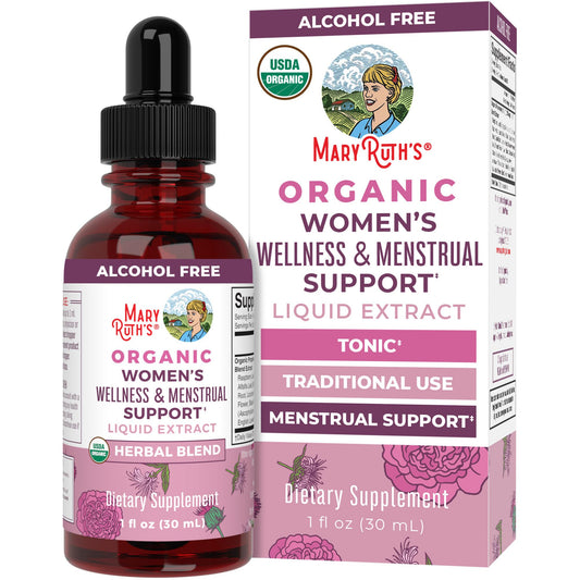MaryRuth Organics USDA Organic Women's Wellness Liquid Herbal Supplements | Includes Stinging Nettle, Raspberry Leaf, Eleuthero Root, Chaste Tree Berry | Menstrual Support | Non-GMO, Vegan - NutriGlobal