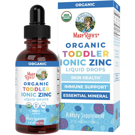 MaryRuth Organics USDA Toddler Liquid Drops | Zinc Sulfate | Immune Support Supplement| Skin Health | Vegan | Formulated for Ages 1-3 | Delicious Berry Flavor | 1 Month Supply | 2 Fl Oz - NutriGlobal