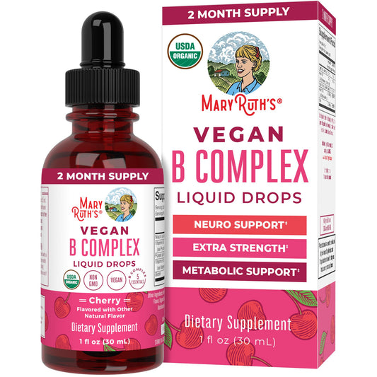MaryRuth Organics Vitamin B Complex | B Vitamins Complex | Biotin | Vitamin B12 | Niacin | Folate | Metabolic Support Supplement | Vegan | USDA Organic - NutriGlobal