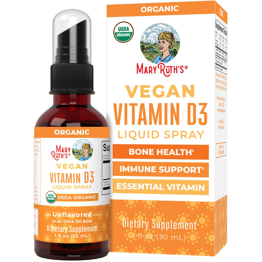 MaryRuth Organics Vitamin D USDA Organic | VIT D3 Liquid | Sugar Free | Liquid VIT D Spray Immune Support for Adults & Kids | Bone Health| Vegan | Gluten Free | Non-GMO | 30 Servings - NutriGlobal