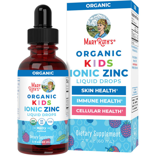 MaryRuth Organics Zinc Supplement for Immune Support, Immune Support Supplement for Kids, Ages 4-13, Zinc Sulfate, Vegan, USDA Organic, Glycerin Based, 2 Fl Oz - NutriGlobal