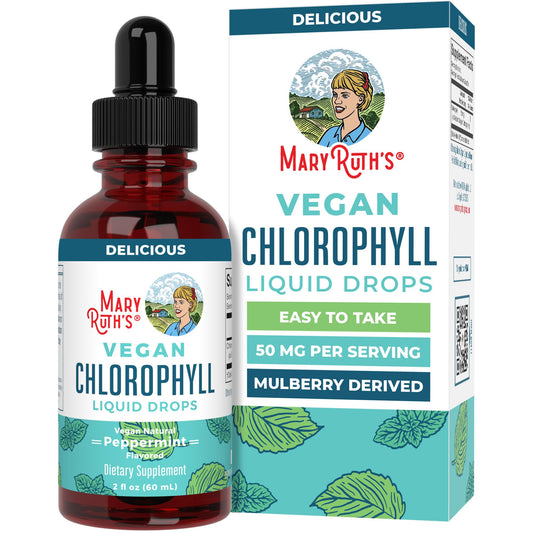 MaryRuth's Chlorophyll Liquid Drops | Clean Label Project Certified® | Vegan | Non-Diluted Liquid Chlorophyll| Mulberry Derived Supplement for Ages 14+ | Non-GMO | Delicious Minty Flavor | 2 Fl Oz - NutriGlobal