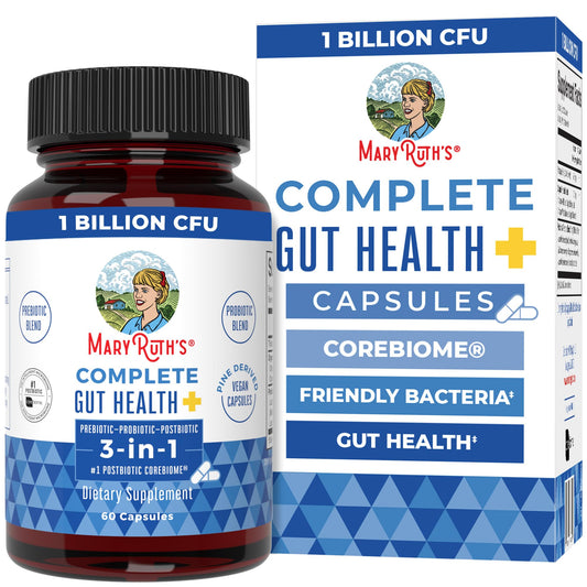 MARYRUTH'S Complete Gut Health+ Capsules | 5 Probiotic Blend | Butyrate | Corebiome® | Vegan Gut Support | Support Gastrointestinal Health & Microbiome - NutriGlobal