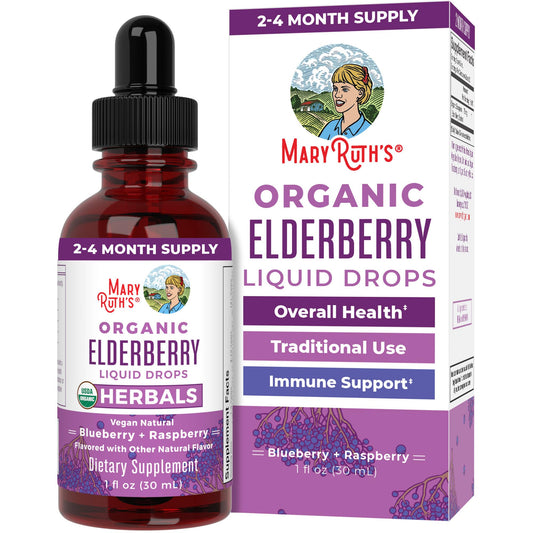 MARYRUTH'S Elderberry Liquid Drops for Adults & Kids | Immune Support | Antioxidant | Overall Wellness | Elder Berry Extract | USDA Organic | Sugar Free | Vegan | Non-GMO | Gluten Free | 1 Fl Oz - NutriGlobal