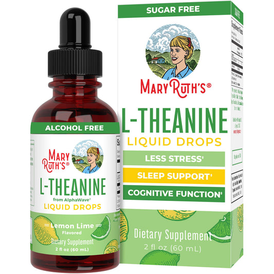 MaryRuth's L Theanine 200mg Liquid Drops | Mood Support for Adults & Kids | Focus Supplement | Natural Sleep Support | Vegan - NutriGlobal