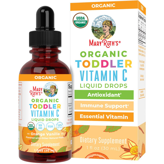 MARYRUTH'S Organic Toddler Vitamin C Drops for Immunity | Ages 1-3 Years | 15 mg Per Serving | Vitamin C for Immune Support & Overall Health | Vegan | Sugar Free - NutriGlobal